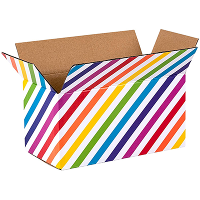 Colored corrugated boxes